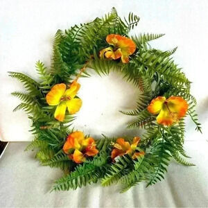 IKEA HÖSTKVÄLL Artificial wreath, indoor/outdoor/fern green, 17 ¾ " tropical